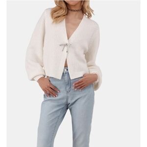 Madden GirlJuniors' Bling Bow Long-Sleeve Cardigan